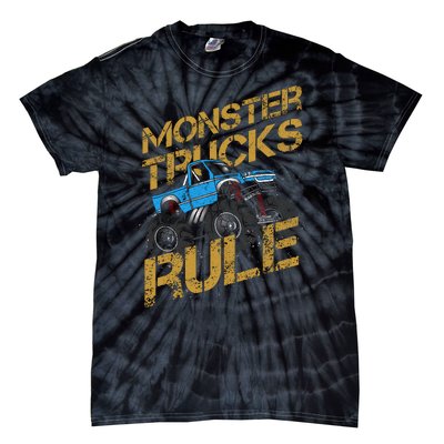 Monster Trucks Rule Jam Birthday Boy Monster Truck Gift Tie-Dye T-Shirt