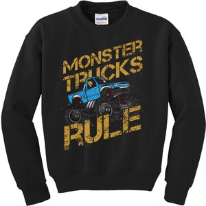 Monster Trucks Rule Jam Birthday Boy Monster Truck Gift Kids Sweatshirt