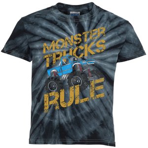 Monster Trucks Rule Jam Birthday Boy Monster Truck Gift Kids Tie-Dye T-Shirt