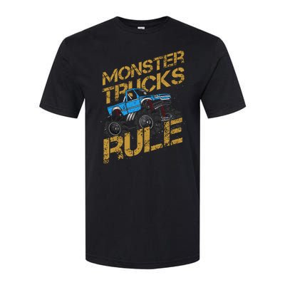 Monster Trucks Rule Jam Birthday Boy Monster Truck Gift Softstyle CVC T-Shirt