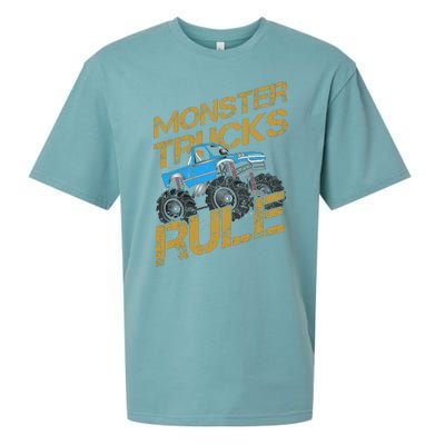 Monster Trucks Rule Jam Birthday Boy Monster Truck Gift Sueded Cloud Jersey T-Shirt