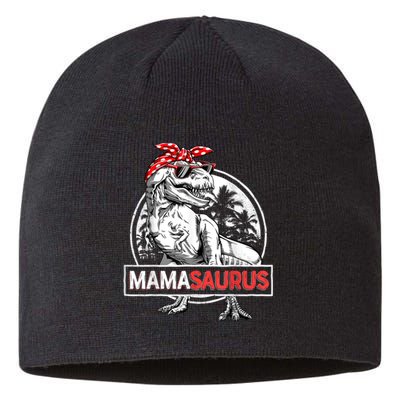 Mamasaurus T Rex Dinosaur Funny Mama Saurus Mother's Family Sustainable Beanie