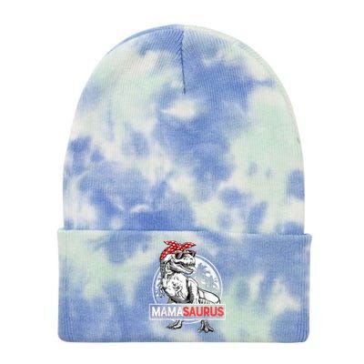 Mamasaurus T Rex Dinosaur Funny Mama Saurus Mother's Family Tie Dye 12in Knit Beanie