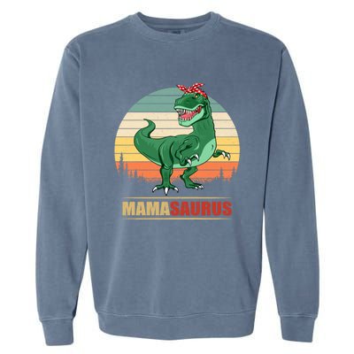 Mamasaurus T Rex Dinosaur Funny Mama Saurus Family Matching Funny Gift Garment-Dyed Sweatshirt