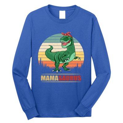 Mamasaurus T Rex Dinosaur Funny Mama Saurus Family Matching Funny Gift Long Sleeve Shirt