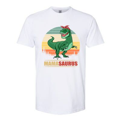 Mamasaurus T Rex Dinosaur Funny Mama Saurus Family Matching Funny Gift Softstyle CVC T-Shirt