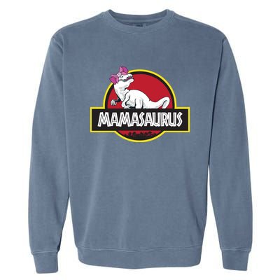 Mamasaurus T Rex Dinosaur Funny Mama Saurus Gift Garment-Dyed Sweatshirt