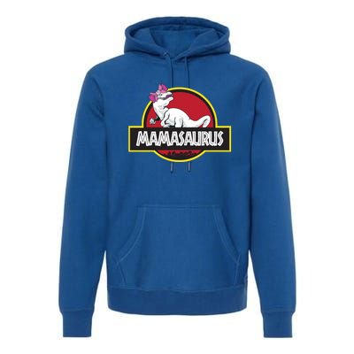 Mamasaurus T Rex Dinosaur Funny Mama Saurus Gift Premium Hoodie