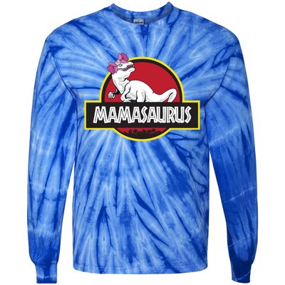 Mamasaurus T Rex Dinosaur Funny Mama Saurus Gift Tie-Dye Long Sleeve Shirt