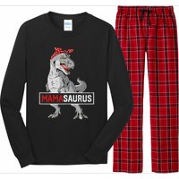 Mamasaurus T Rex Birthday Dinosaur Mommy Family Matching Long Sleeve Pajama Set