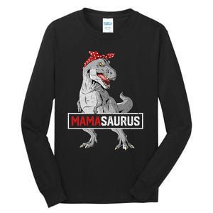 Mamasaurus T Rex Birthday Dinosaur Mommy Family Matching Tall Long Sleeve T-Shirt