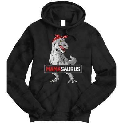 Mamasaurus T Rex Birthday Dinosaur Mommy Family Matching Tie Dye Hoodie