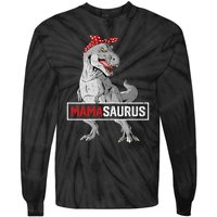 Mamasaurus T Rex Birthday Dinosaur Mommy Family Matching Tie-Dye Long Sleeve Shirt