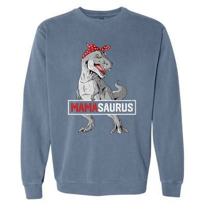 Mamasaurus T Rex Birthday Dinosaur Mommy Family Matching Garment-Dyed Sweatshirt