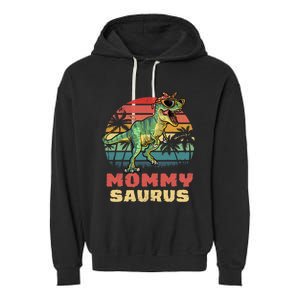 Mommysaurus T Rex Dinosaur Mamasaurus Wo Mommy Saurus Garment-Dyed Fleece Hoodie