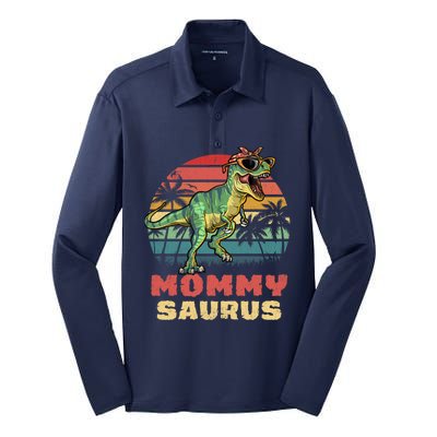 Mommysaurus T Rex Dinosaur Mamasaurus Wo Mommy Saurus Silk Touch Performance Long Sleeve Polo