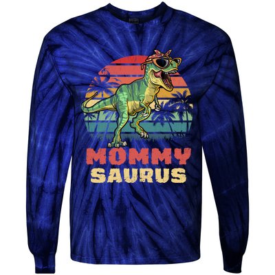 Mommysaurus T Rex Dinosaur Mamasaurus Wo Mommy Saurus Tie-Dye Long Sleeve Shirt