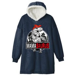 Mamasaurus T Rex Dinosaur Mama Saurus Family Matching Gift Hooded Wearable Blanket