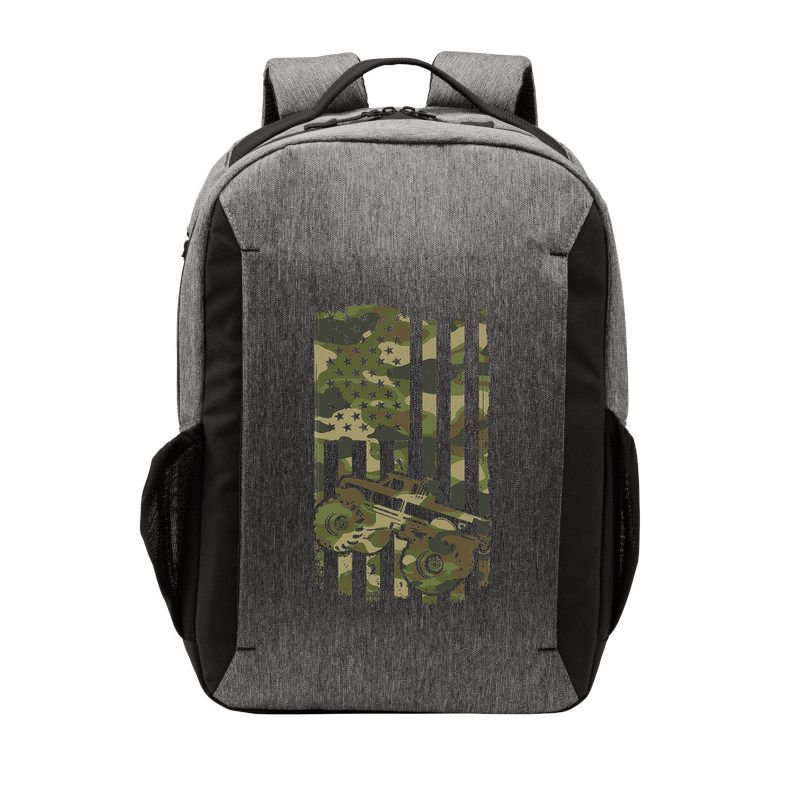 Monster Trucker Retro Monster Truck Usa Flag 4th July Vector Backpack