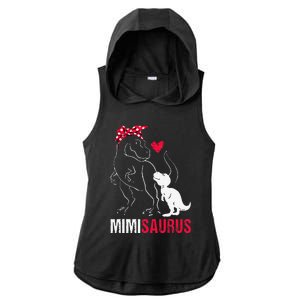 Mimisaurus T Rex Dinosaur Mimi Saurus Family Matching Ladies PosiCharge Tri-Blend Wicking Draft Hoodie Tank