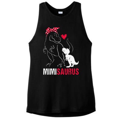 Mimisaurus T Rex Dinosaur Mimi Saurus Family Matching Ladies PosiCharge Tri-Blend Wicking Tank