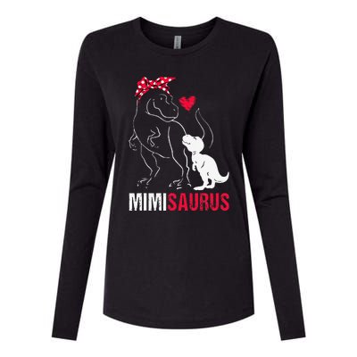 Mimisaurus T Rex Dinosaur Mimi Saurus Family Matching Womens Cotton Relaxed Long Sleeve T-Shirt