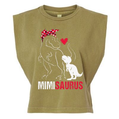 Mimisaurus T Rex Dinosaur Mimi Saurus Family Matching Garment-Dyed Women's Muscle Tee