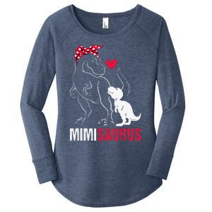 Mimisaurus T Rex Dinosaur Mimi Saurus Family Matching Women's Perfect Tri Tunic Long Sleeve Shirt