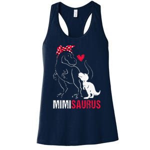 Mimisaurus T Rex Dinosaur Mimi Saurus Family Matching Women's Racerback Tank