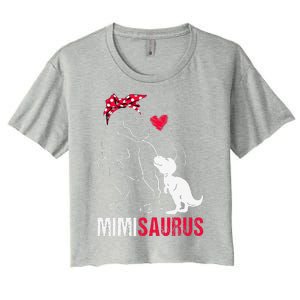 Mimisaurus T Rex Dinosaur Mimi Saurus Family Matching Women's Crop Top Tee