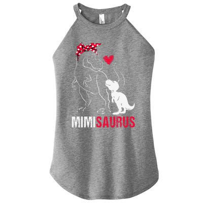 Mimisaurus T Rex Dinosaur Mimi Saurus Family Matching Women's Perfect Tri Rocker Tank