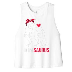 Mimisaurus T Rex Dinosaur Mimi Saurus Family Matching Women's Racerback Cropped Tank