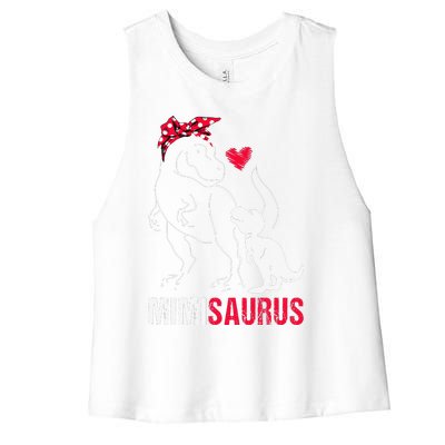 Mimisaurus T Rex Dinosaur Mimi Saurus Family Matching Women's Racerback Cropped Tank