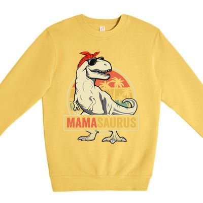 Mamasaurus T Rex Dinosaur Mama Saurus Family Matching Gift Premium Crewneck Sweatshirt