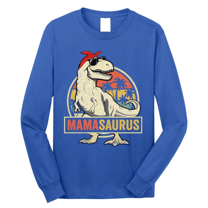 Mamasaurus T Rex Dinosaur Mama Saurus Family Matching Gift Long Sleeve Shirt