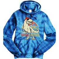 Mamasaurus T Rex Dinosaur Mama Saurus Family Matching Gift Tie Dye Hoodie