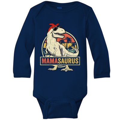 Mamasaurus T Rex Dinosaur Mama Saurus Family Matching Gift Baby Long Sleeve Bodysuit