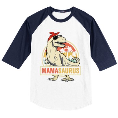 Mamasaurus T Rex Dinosaur Mama Saurus Family Matching Gift Baseball Sleeve Shirt