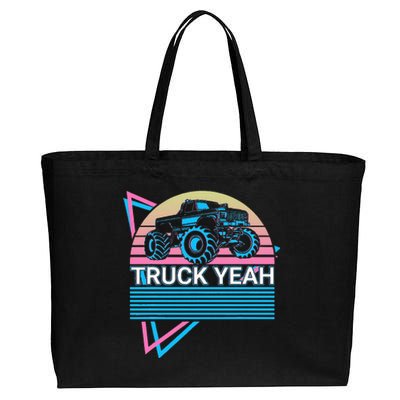 Monster Truck Retro Truck Yeah Cotton Canvas Jumbo Tote