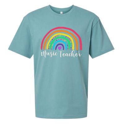 Music Teacher Rainbow Its A Good Day To Teach Tiny Musicians Sueded Cloud Jersey T-Shirt