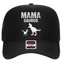 Mamasaurus T Rex Dinosaur Funny Mama Saurus Family Matching Long Sleeve High Crown Mesh Back Trucker Hat