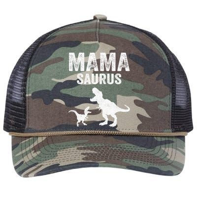 Mamasaurus T Rex Dinosaur Funny Mama Saurus Family Matching Long Sleeve Retro Rope Trucker Hat Cap