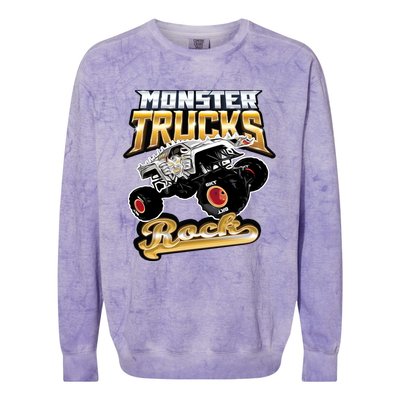 Monster Trucks Rock Funny Gift Colorblast Crewneck Sweatshirt