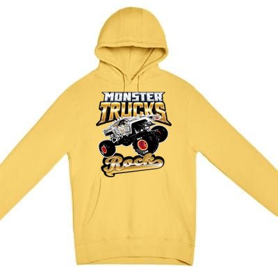 Monster Trucks Rock Funny Gift Premium Pullover Hoodie