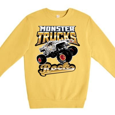 Monster Trucks Rock Funny Gift Premium Crewneck Sweatshirt