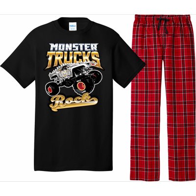 Monster Trucks Rock Funny Gift Pajama Set