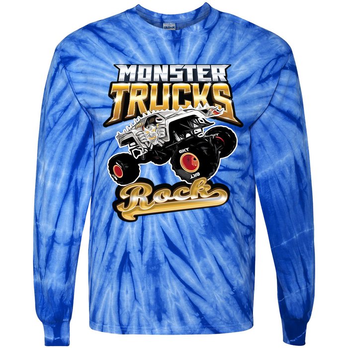 Monster Trucks Rock Funny Gift Tie-Dye Long Sleeve Shirt