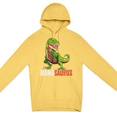 Mamasaurus T Rex Dinosaur Funny Mama Saurus Family Matching Long Sleeve Premium Pullover Hoodie