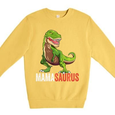 Mamasaurus T Rex Dinosaur Funny Mama Saurus Family Matching Long Sleeve Premium Crewneck Sweatshirt