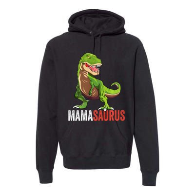 Mamasaurus T Rex Dinosaur Funny Mama Saurus Family Matching Long Sleeve Premium Hoodie